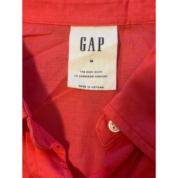 GAP Womens Linen Blend Easy Shirt Medium Coral - Picture 5 of 10